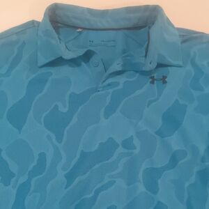 Under Armour Men's Patterned Teal Polo